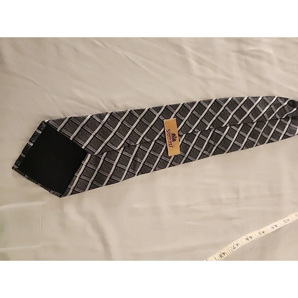 Stafford Black and Gray Men's Tie 59 Inches Long 4 Inches Wide
